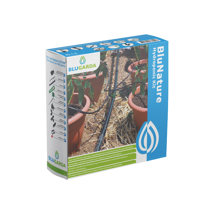 BluNature - Hydroponic Hydrokultur Set für Gemüsegarten oder Gewächshaus bis zu 160 Pflanzen