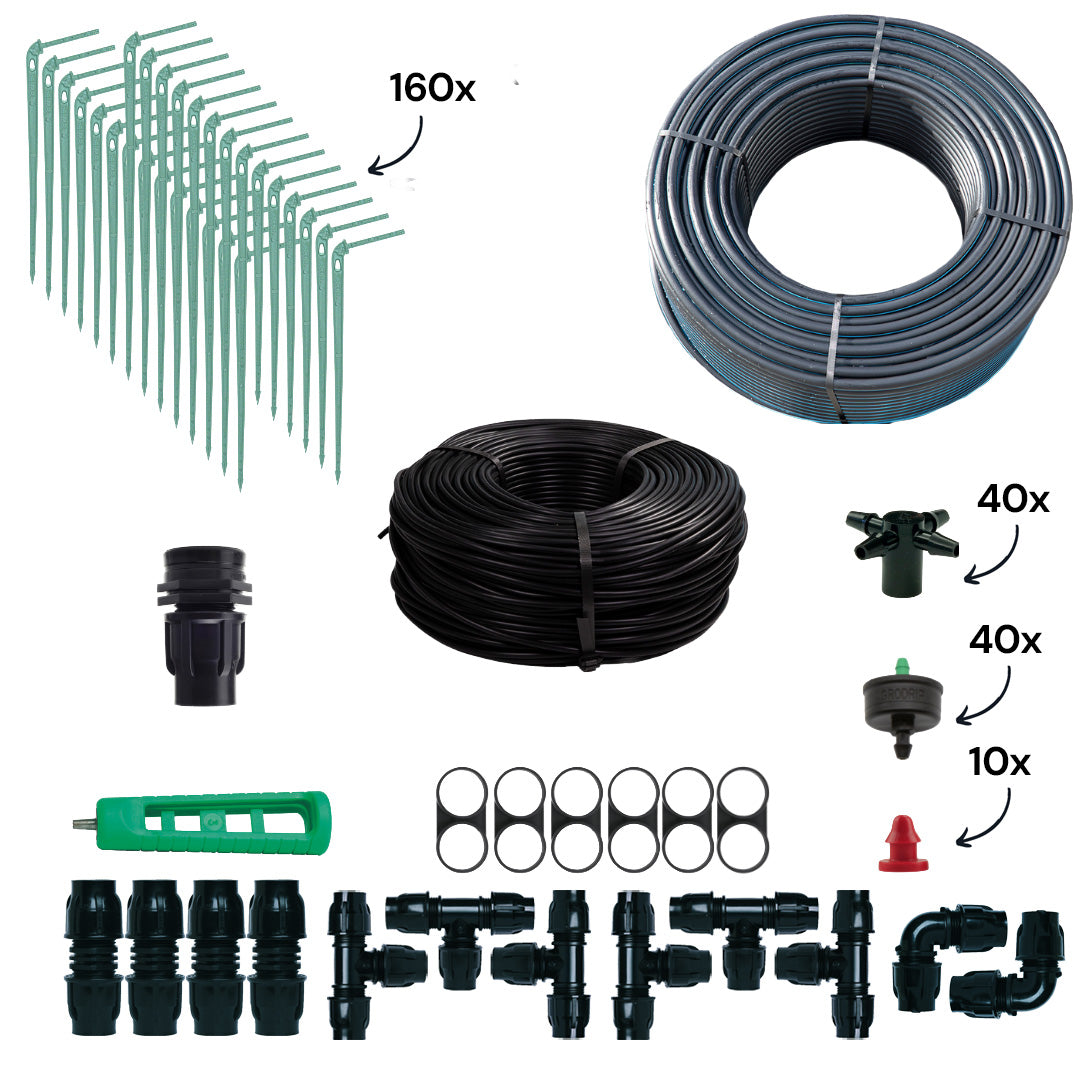 BluNature - Hydroponic Hydrokultur Set für Gemüsegarten oder Gewächshaus bis zu 160 Pflanzen