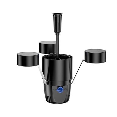 BluSkimmer 2.500 - Drijvende Skimmer met fonteinset BluSkimmer 2.500 drijvende skimmer met fonteinset, zwart, verwijdert vuil van vijveroppervlak, met drie verwisselbare fonteinkoppen.