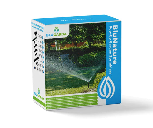 BluNature - Pop-Up Garten Sprinkler - Bewässerungsset mit Versenkregnern für Rasenflächen bis 70m2