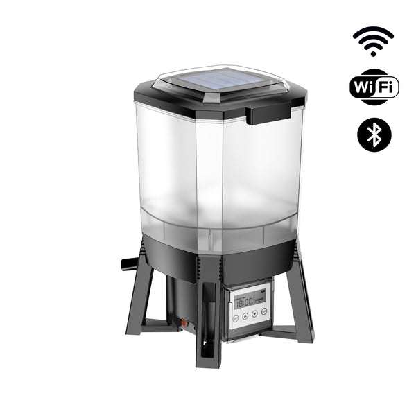 BluFeeder - Intelligenter Fischfutterautomat für Teiche mit Solarenergie - 6L Behälter - Wifi / Bluetooth