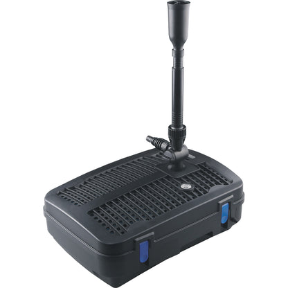 BluFilter 1011 vijverpomp met filter, zwart, 11W UV-lamp en fonteinset voor helder vijverwater en eenvoudig onderhoud. 